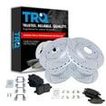thumbnail image 1 of TRQ Ceramic Brake Pads & Performance Drilled Slotted Rotor Kit Front Rear, 1 of 6