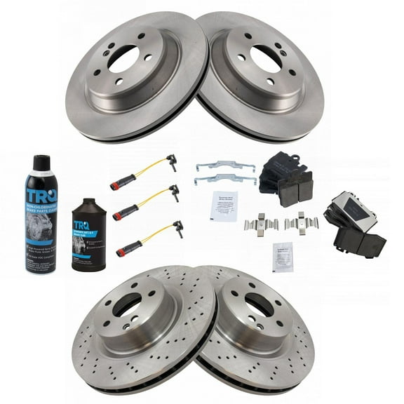 TRQ Ceramic Disc Brake Pad & Rotor Front & Rear Kit w/Sensors w/Chemicals BKA19983 Fits select: 2000-2002 MERCEDES-BENZ S, 2000-2002 MERCEDES-BENZ CL