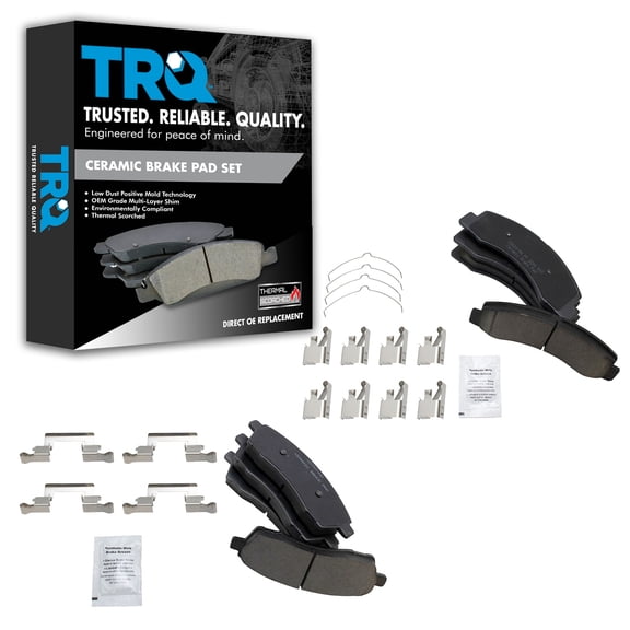 TRQ Ceramic Front & Rear Brake Pad Kit for Ford Excursion F250 F350 Pickup BFA13000