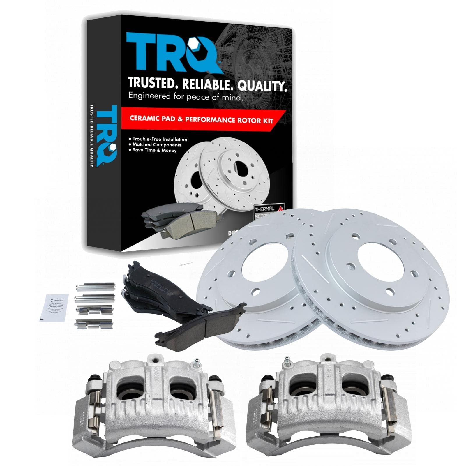 TRQ Ceramic Pad Performance Rotor Brake Kit Caliper for Ford Expedition