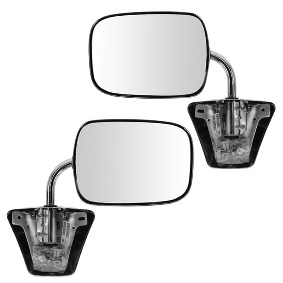 TRQ Chrome Manual Side View Mirrors Left LH & Right RH Pair Set for Pickup Truck MRA09186 Fits select: 1973-1986 CHEVROLET C10, 1987 CHEVROLET R10