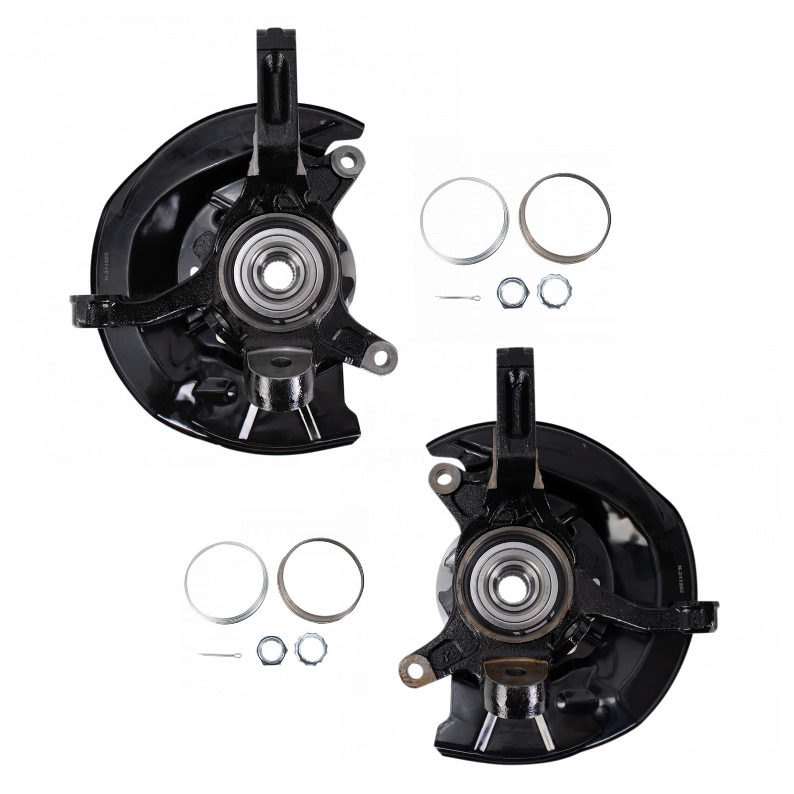 TRQ Complete Wheel Hub Bearing & Steering Knuckle Assembly Pair for