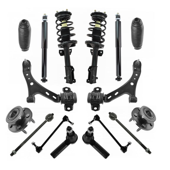 TRQ Front & Rear Steering;Suspension;& Drivetrain Kit 16 Piece Fits 2005-2010 Ford Mustang