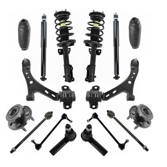 TRQ Control Arm Ball Joint Tie Rod Sway Link Shock Strut Hub Suspension Kit 16pc PSA28689