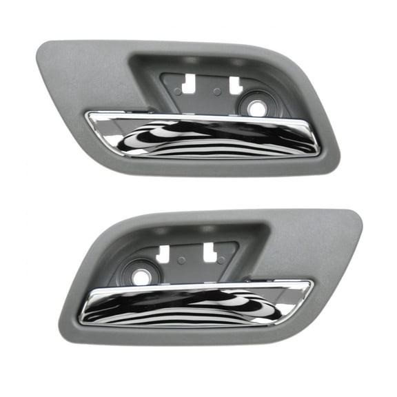 TRQ Dark Gray & Chrome Rear Inside Interior Inner Door Handle Set Pair for GM DHA34773