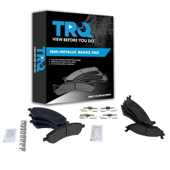 TRQ Direct Fit Brake Pads BFA78235 Fits Select 2011-2018 Ram 1500 , 2019-2021 Ram 1500 Classic , 2007-2009 Chrysler Aspen , 2007-2009 Dodge Durango , 2006-2010 Dodge Ram 1500