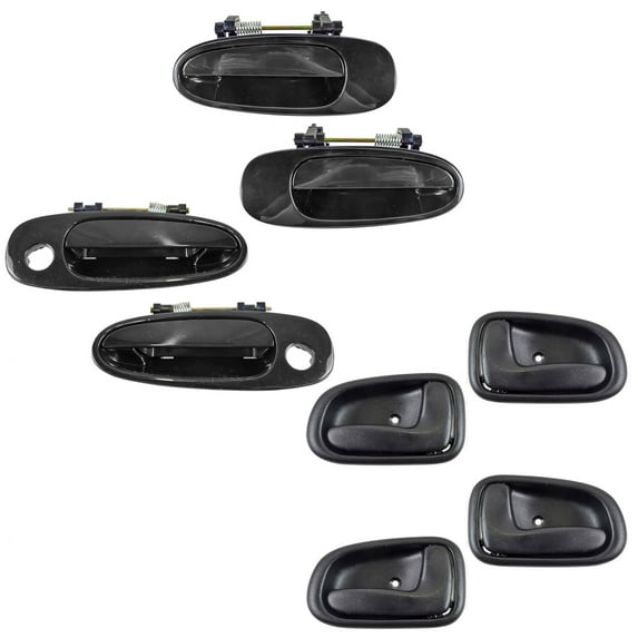 TRQ Door Handle Black Outside Inside Front Rear Kit for Corolla Prizm DHA30190