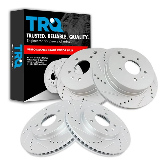 TRQ Drilled Brake Rotor Set Fits 07-09 Chevrolet Equinox Torrent Vue XL-7