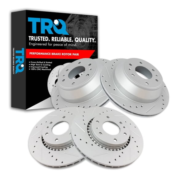 TRQ Drilled Brake Rotor Set Fits Select SSR Trailblazer Envoy Ascender 9-7x Rainier