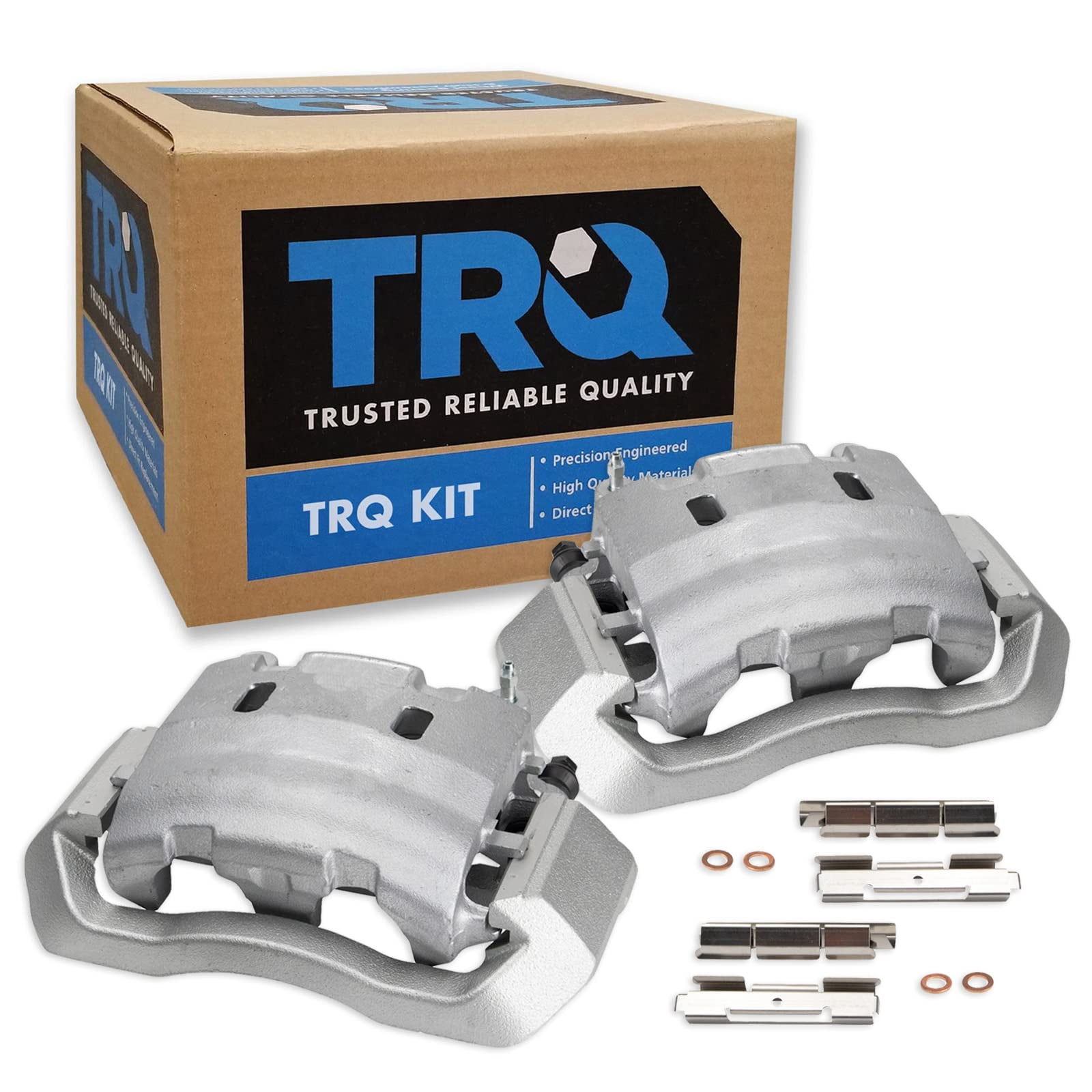 TRQ Driver & Passenger Side Brake Caliper Set Compatible with 2002 Ford E-550 Econoline Super Duty 2003 E-550 Super Duty 1999-2004 F-450 Super Duty F-550 Super Duty 1999-2006 F53
