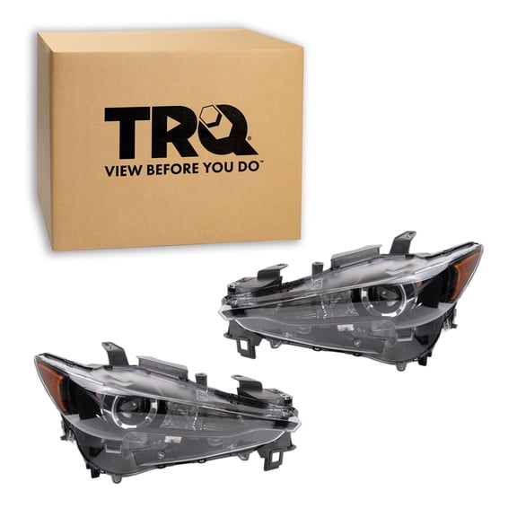 TRQ Driver & Passenger Side Headlight Assembly Set Headlights Driver & Passenger Side Fits 2017-2021 Mazda CX-5 MA2502151 MA2503151