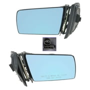 TRQ Driver and Passenger Side Mirror Set Power Heated Memory Reverse Tilt Paint to Match Fits 1997-1999 Mercedes Benz E300 E320 1997 E420 1998-1999 E430 1999 E55 AMG MB1320105 MB1321104