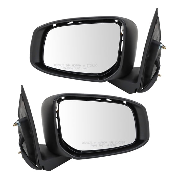 TRQ Driver & Passenger Side Mirror Set with Heat Fits 2015-2022 Mitsubishi Mirage MI1320153 MI1321153