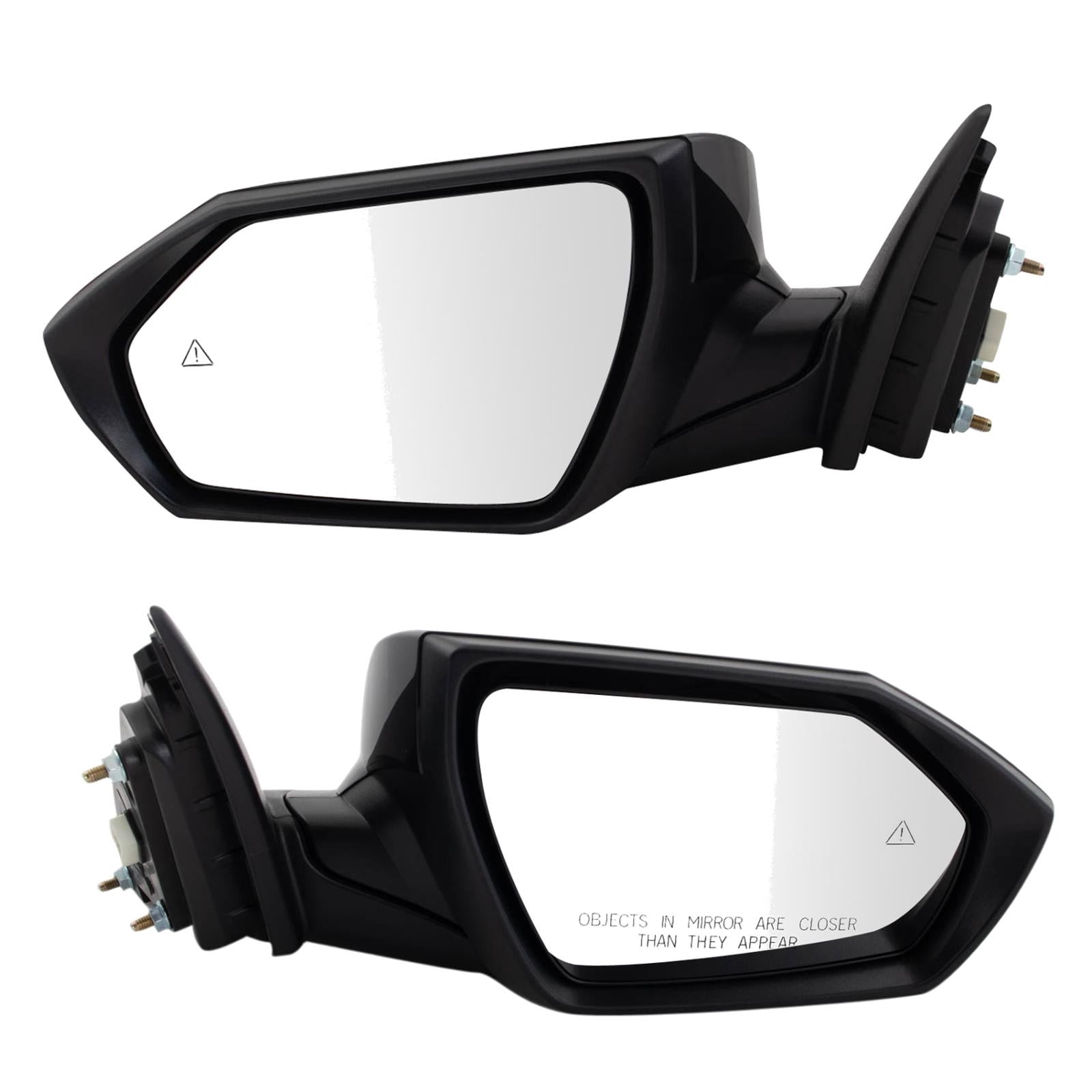TRQ Driver & Passenger Side Power Heated Mirror Set Smooth Black with Blind Spot Fits 2021-2023 Hyundai Elantra HY1320279 HY1320284 HY1321279 HY1321284