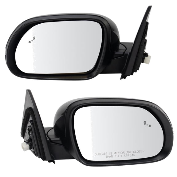 TRQ Driver & Passenger Side Power Heated Mirror Set with Turn Signal, Blind Spot Indicator, Textured Housing Fits 2020-2023 Kia Soul KI1320236 KI1321236