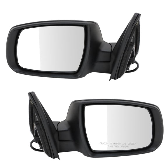 TRQ Driver & Passenger Side Power Mirror Set Textured Black Manual Fold Without Heat Fits 2011-2013 Kia Sorento KI1320173 KI1321173