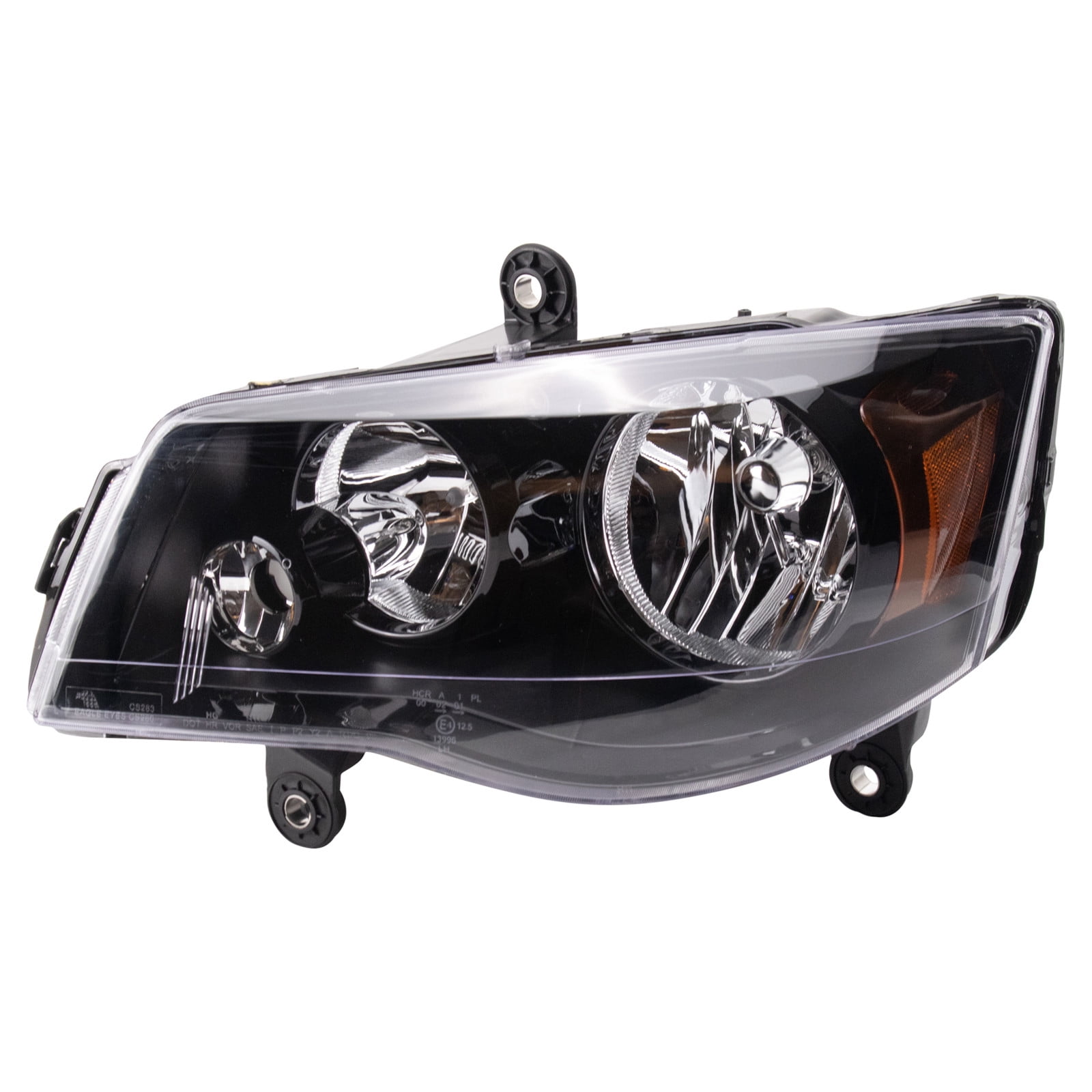 2008-2010 Dodge Grand Caravan Black Housing Headlights Headlamp 08-10 Left+ Right