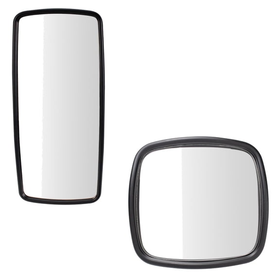 TRQ Driver and Passenger Side Manual Mirror Set Chrome Housing Fits 2002-2006 Freightliner M2 100 2002-2014 M2 106 2003-2014 M2 112