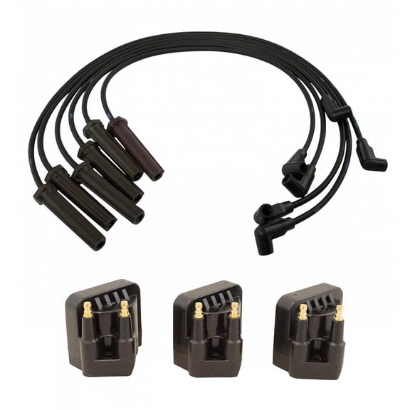 TRQ Engine Ignition Coil & Spark Plug Wire Kit Set Direct fit for Chevy Buick ICA65475