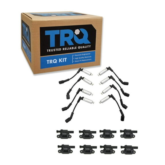 TRQ Engine Ignition Coil & Spark Plug Wire Kit Set Direct fit for Chevy GMC ICA65511
