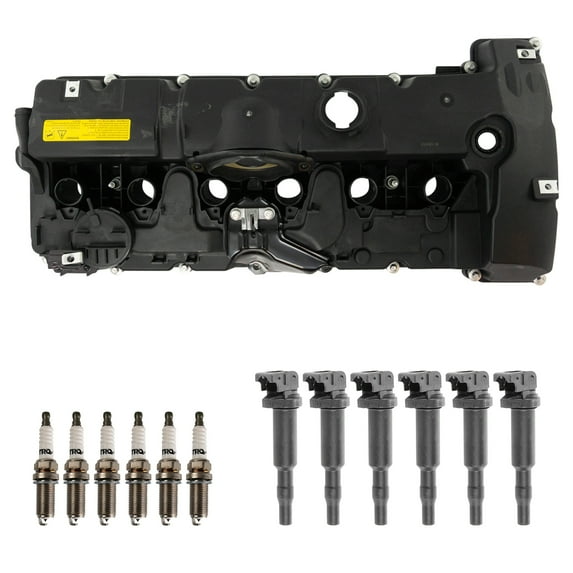 TRQ Engine Valve Cover Spark Plug & Ignition Coil Kit for 10-13 BMW L6 3.0L New VCA91471 Fits select: 2010-2013 BMW 328, 2010-2012 BMW X3