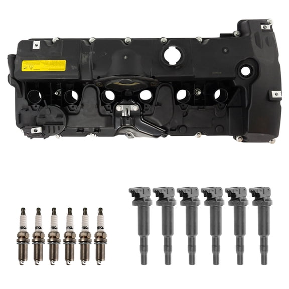 TRQ Engine Valve Cover Spark Plug & Ignition Coil Kit for 10-13 BMW L6 3.0L New VCA91471 Fits select: 2010-2013 BMW 328, 2010-2012 BMW X3