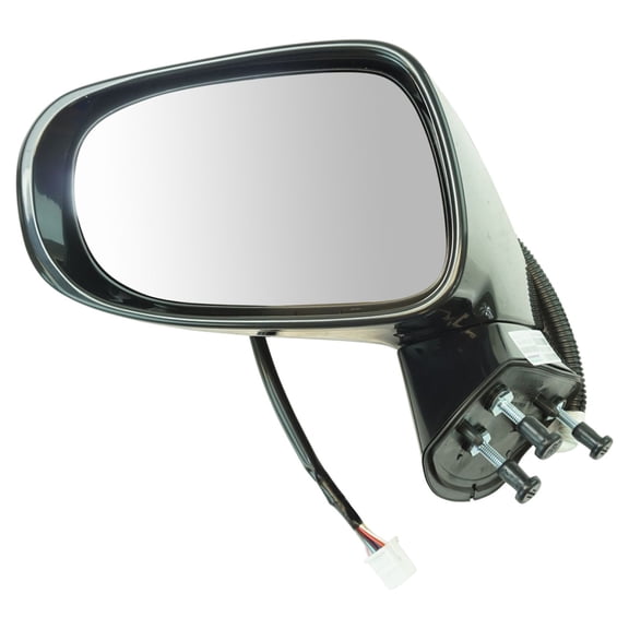 TRQ Driver Side Mirror Assembly Power Heated Turn Signal Puddle Light Memory Paint to Match Smooth Black Fits 2010-2012 Lexus ES350
