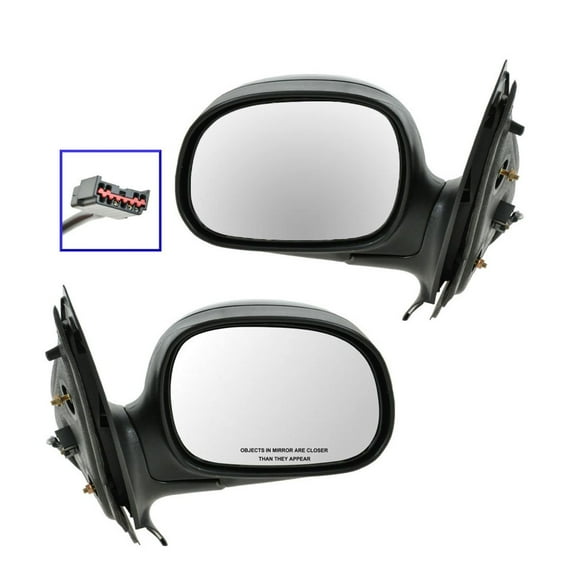 TRQ Folding Power Gloss Black Mirrors Set for Ford Expedition Pickup Truck F150 MRA04837