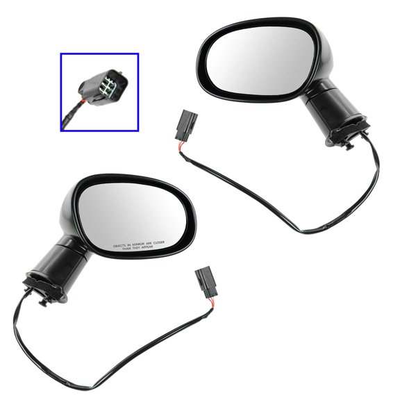 TRQ Folding Power Mirror LH RH Pair for 08-13 Dodge Challenger MRA09310