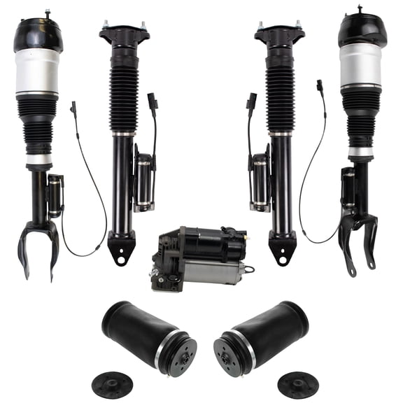 TRQ Front Air Shocks Rear Air Springs Shocks Compressor Fits 12-17 Mercedes-Benz PAA28642