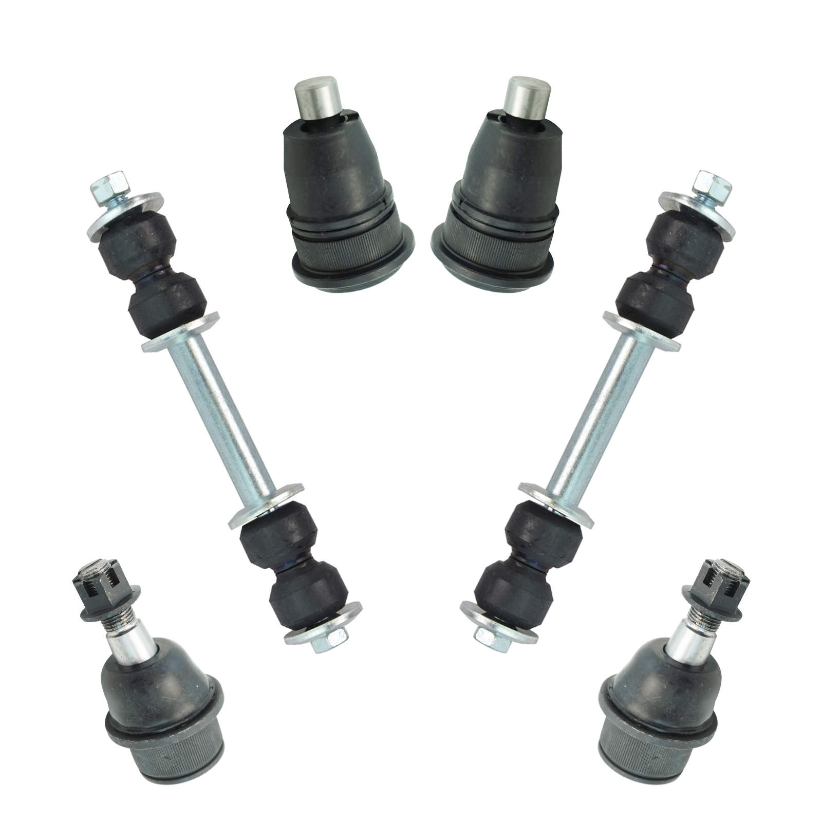 TRQ Front Ball Joint Sway Bar Link Suspension Kit Set 6pc for