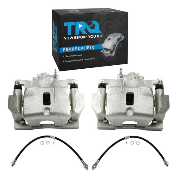 TRQ Front Brake Caliper Set Brake Hose Compatible with 2004-2006 Lexus RX330 2007-2009 RX350 2007-2008 RX400h