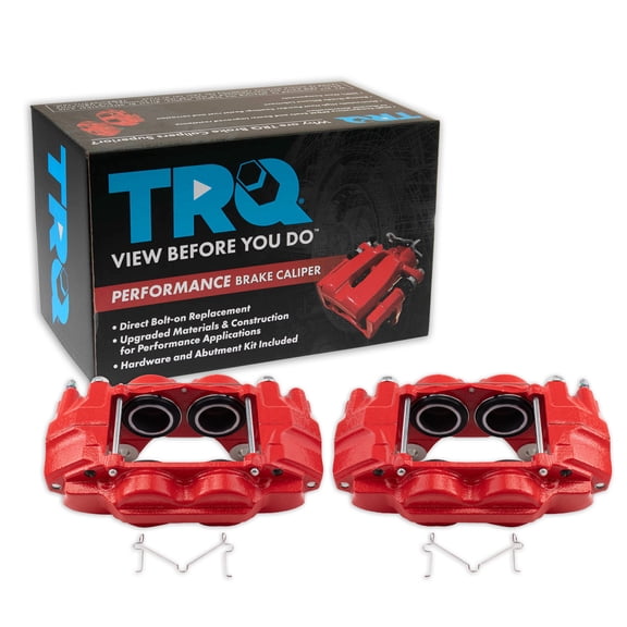 TRQ Front Brake Caliper Set Painted Red Brackets Fits 2010-2022 Lexus GX460 2010-2015 Toyota 4Runner