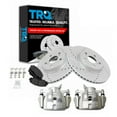 thumbnail image 1 of TRQ Front Brake Calipers Ceramic Pads Drilled Rotors Fits Select Vibe Corolla Matrix, 1 of 8