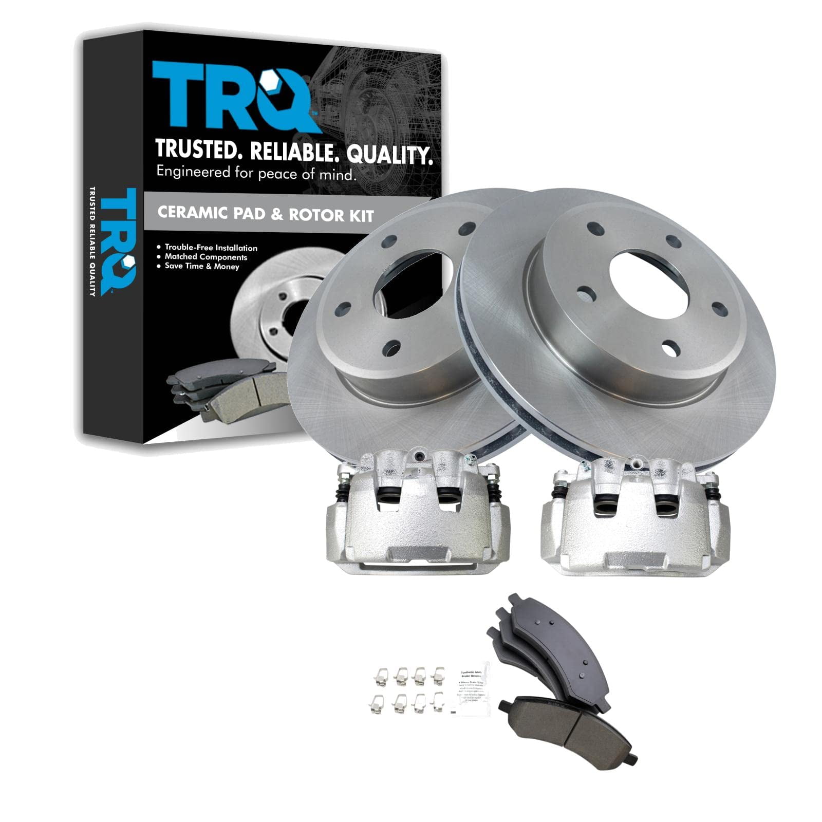 TRQ Front Brake Pads & Rotors Compatible with 11 19 Chevrolet Si 並行輸入品 Front TRQ Brake Pad and Rotor Kit fits Saab 97X 2007-2009 4.2L 6