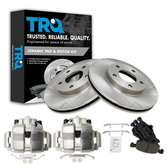 TRQ Front Brake Calipers Ceramic Pads & Rotors Fits Select 2005 Mercury Mariner