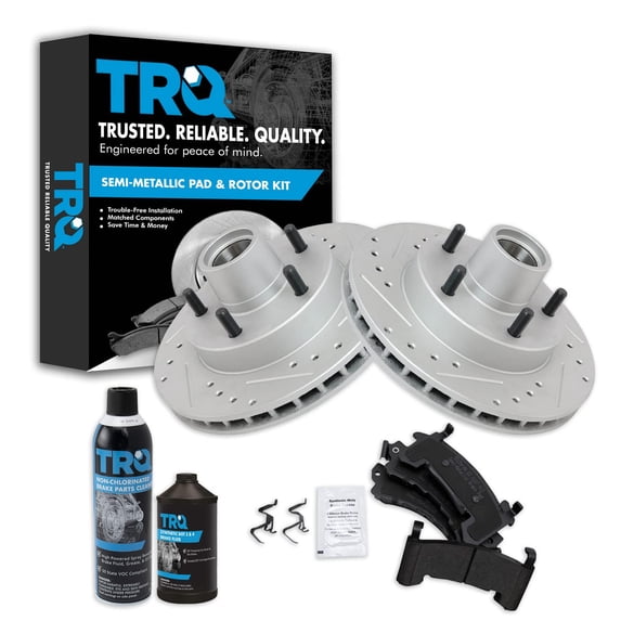 TRQ Front Brake Pad & Performance Rotor Kit for Chevy GMC Buick Pontiac BKA21306