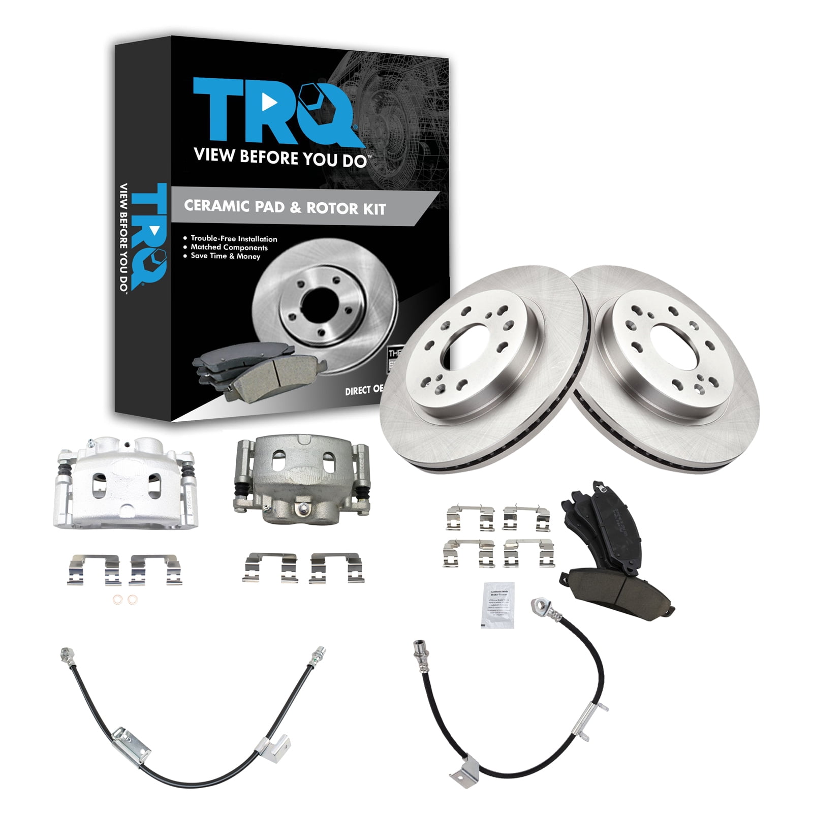 TRQ Front Brake Pad & Rotor Kit Fits Select 2005-2007 Chevrolet ...