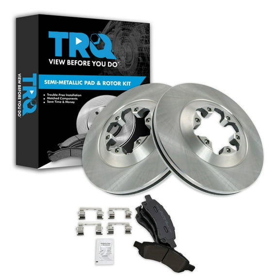 TRQ Front Brake Pad & Rotor Kit Brake Pads Brake Rotor Semi-Metallic Fits Select 2009-2012 Chevrolet Colorado GMC Canyon