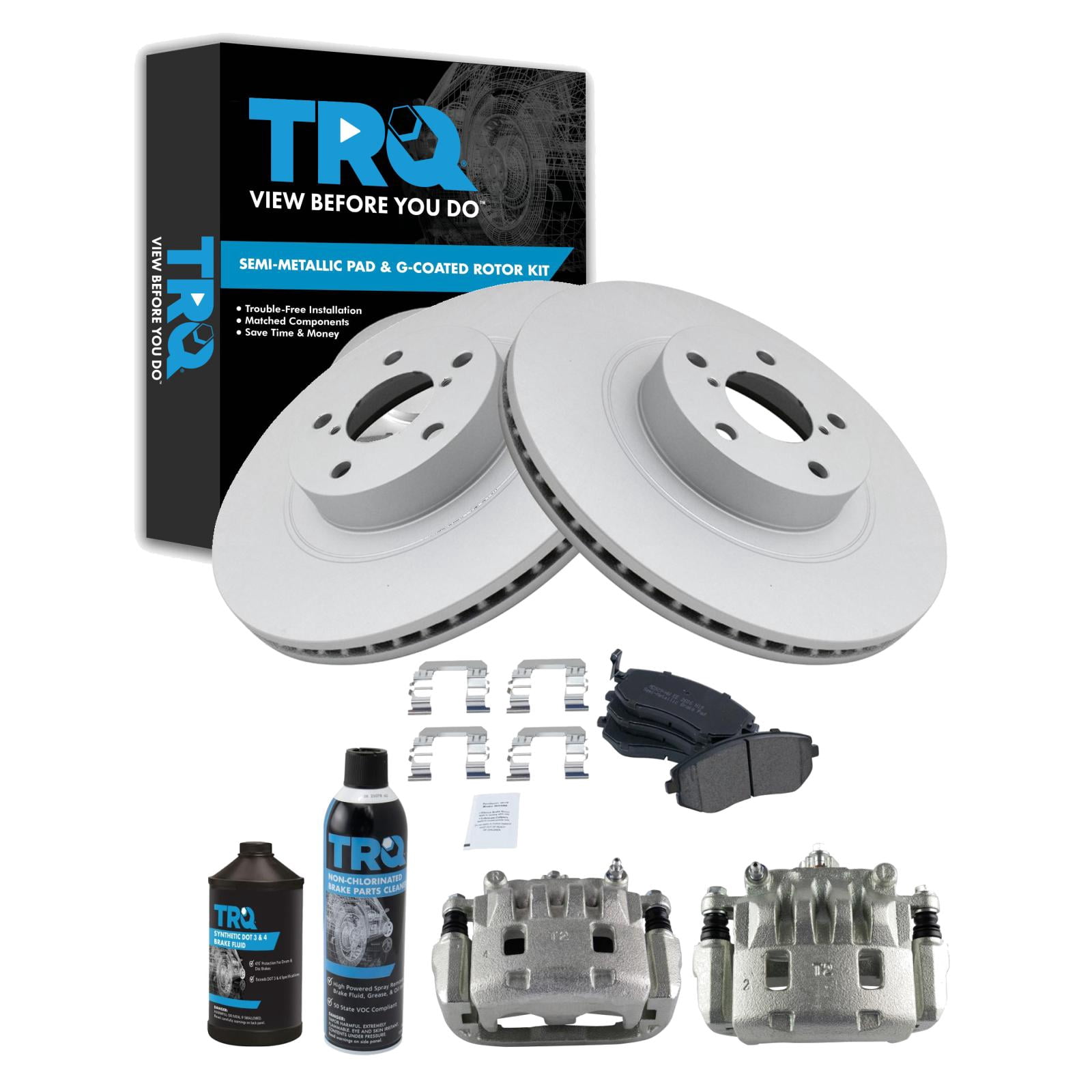Subaru Rotor Plug TRQ Front Brake Pad & Rotor Kit BKA45028 Fits Select 2004-2006 Subaru ...