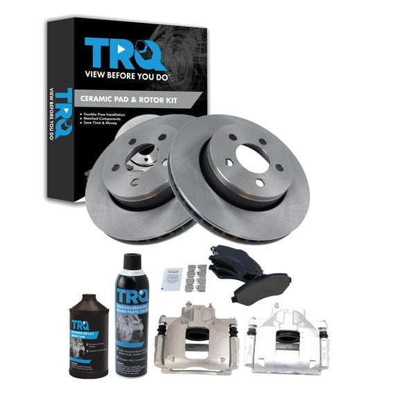 TRQ Front Brake Pad & Rotor Kit BKA45206 Fits Select 2008-2012 Jeep Liberty , 2007-2010 Dodge Nitro