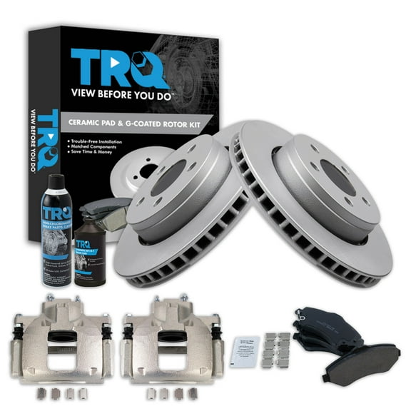 TRQ Front Brake Pad & Rotor Kit BKA45438 Fits Select 2008-2012 Jeep Liberty , 2007-2010 Dodge Nitro