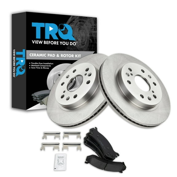 TRQ Front Brake Pad & Rotor Kit Brake Pads Brake Rotor Ceramic Fits Select 2006 Chevrolet Silverado 1500 2007 Silverado 1500 Classic GMC Sierra 1500 Classic