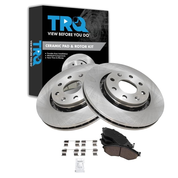 TRQ Front Brake Pad & Rotor Kit Brake Pads Brake Rotor Ceramic Fits Select 2004-2011 Chevrolet Aveo 2007-2011 Aveo5 2013-2015 Spark 2014-2016 Spark EV 2009 Pontiac G3