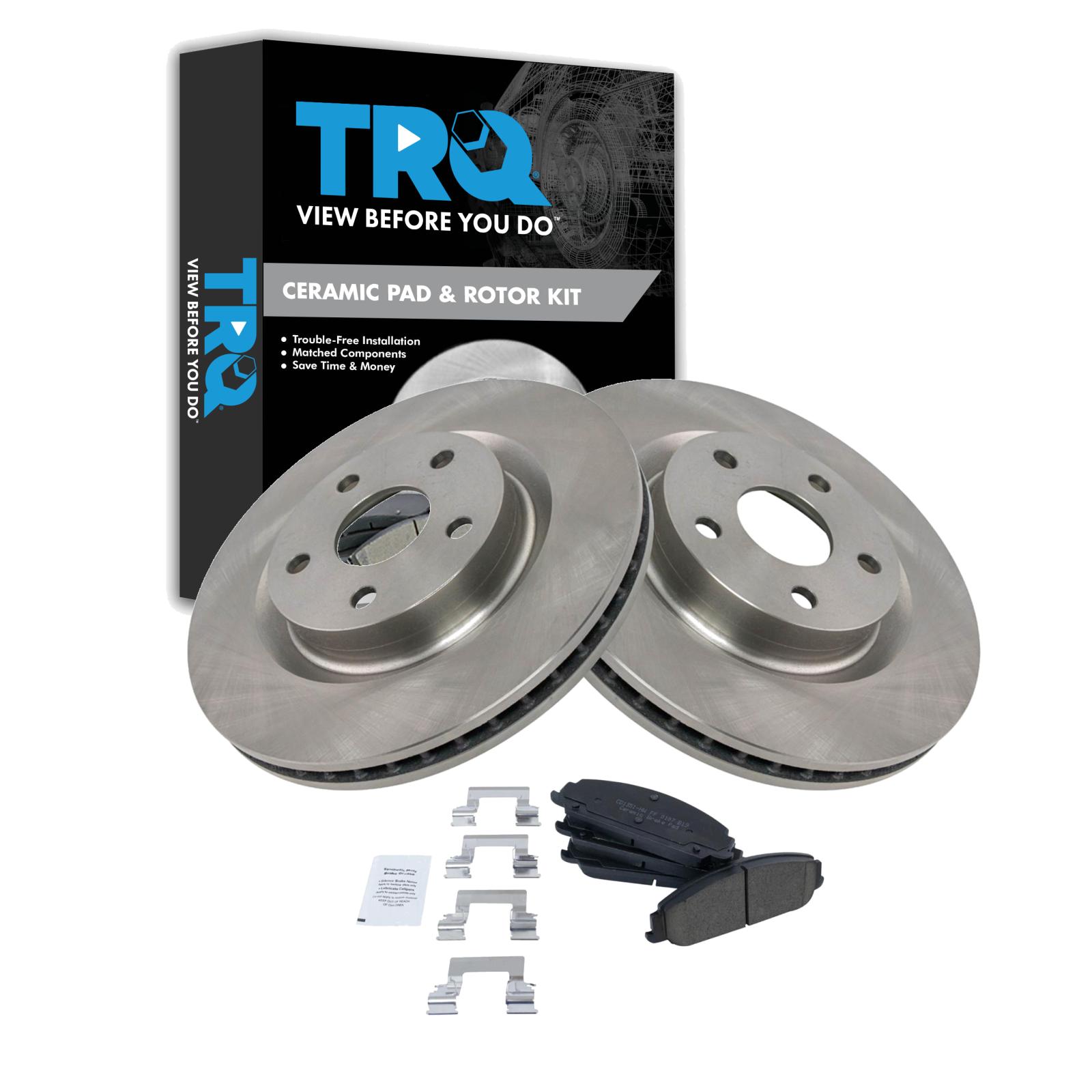 TRQ Front Brake Pad & Rotor Kit Brake Pads Brake Rotor