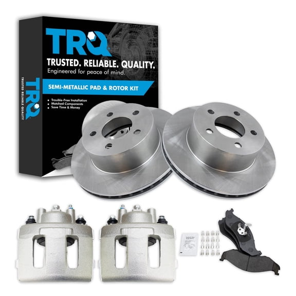 TRQ Front Brake Pad & Rotor Kit Brake Caliper Brake Pads Brake Rotor Semi-Metallic Vented Fits Select 1991-1998 Jeep Cherokee 1991-1992 Comanche 1993-1998 Grand Cherokee 1991-1999 Wrangler