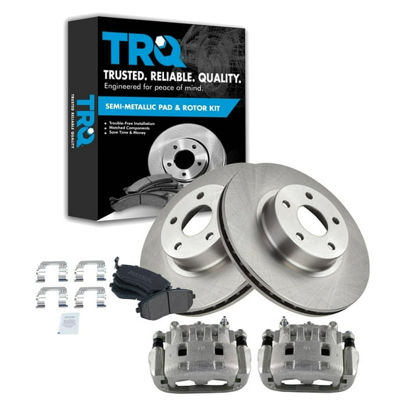 TRQ Front Brake Pad & Rotor Kit Brake Caliper Brake Pads Brake Rotor Semi-Metallic Vented Fits Select 2005-2006 Saab 9-2X 2003-2008 Subaru Impreza 2002-2005 Legacy