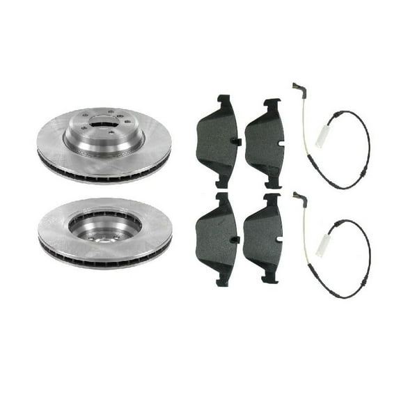 TRQ Front Brake Pad & Rotor Kit Brake Pad Wear Sensor Brake Pads Brake Rotor Ceramic Fits Select 2009-2010 BMW 335d 2007-2010 335i 2010-2013 335i xDrive