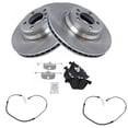 thumbnail image 1 of TRQ Front Brake Pad & Rotor Kit Brake Pad Wear Sensor Brake Pads Brake Rotor Semi-Metallic Fits Select 2002-2005 BMW 745i 745Li 2006-2008 750i 750Li 2004-2006 760i 2003-2008 760Li, 1 of 6