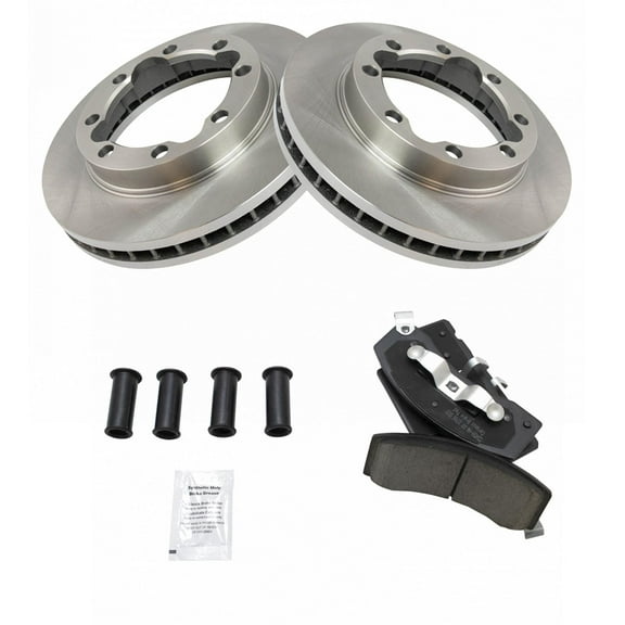 TRQ Front Brake Pad & Rotor Kit Brake Pads Brake Rotor Ceramic Fits Select 1990-2000 Chevrolet K3500 1994-1999 Dodge Ram 2500 Ram 3500 GMC